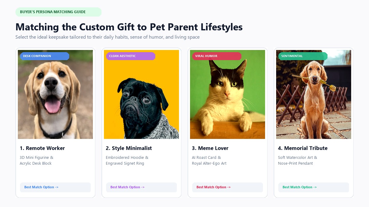 Buyer's guide matching personalized pet gifts to pet parent persona