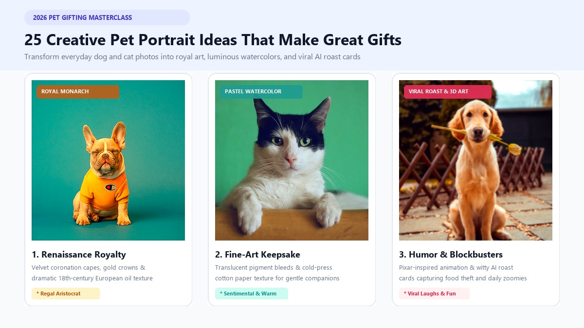 25 Creative Pet Portrait Ideas That Make Great Gifts - Custom Dog and Cat Art Styles