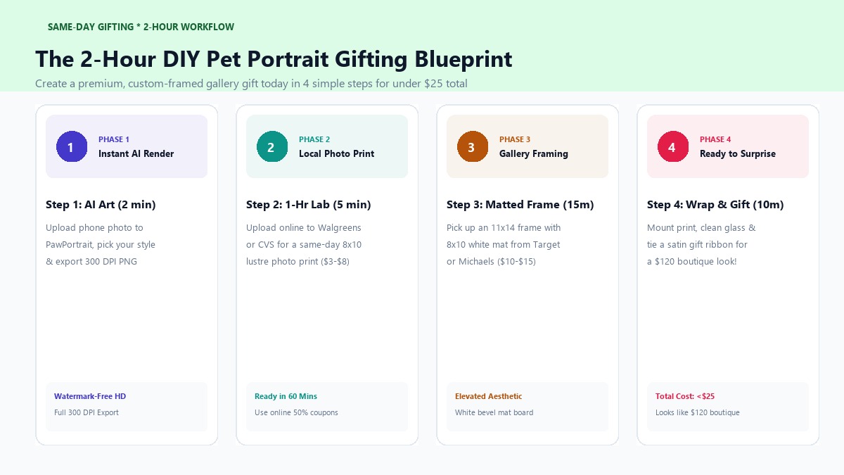 The 2-Hour DIY Pet Portrait Gifting Blueprint - Local 1-Hour Printing and Framing Workflow