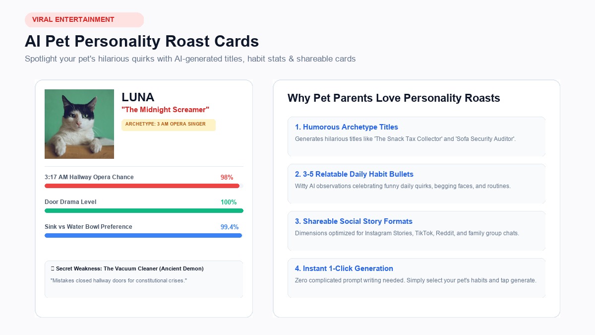 AI Pet Personality Roast Cards