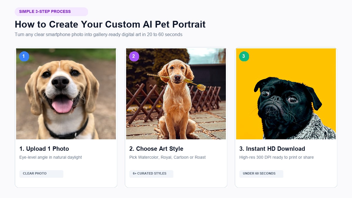 3 Easy Steps to Create Your Custom AI Pet Portrait