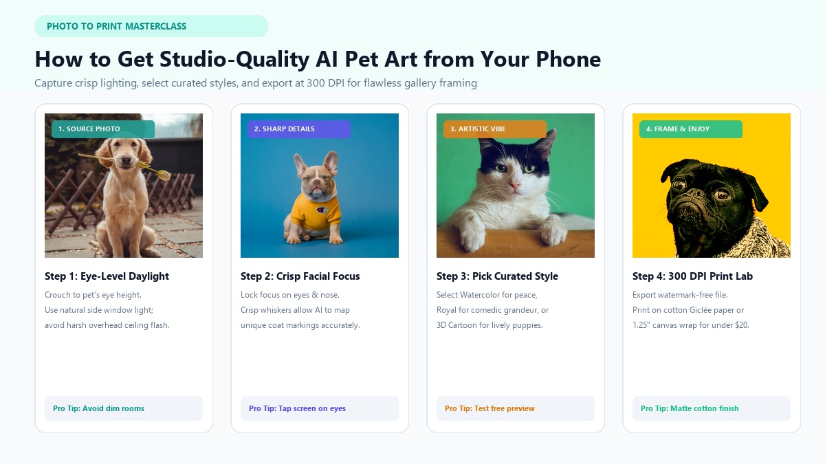 How to Get Studio-Quality AI Pet Portraits from a Smartphone Photo