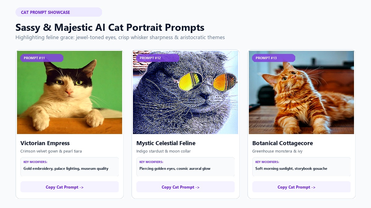 10 Sassy and Majestic AI Cat Portrait Prompts