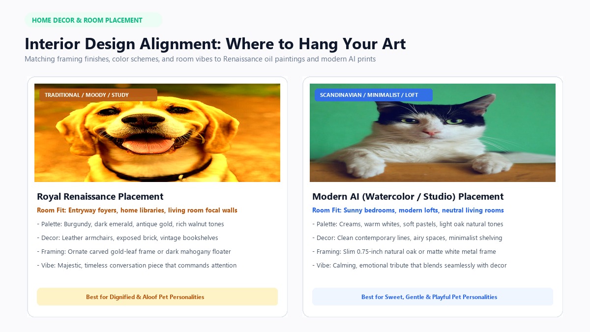 Interior Design Alignment: Where to Hang Renaissance vs Modern Pet Art