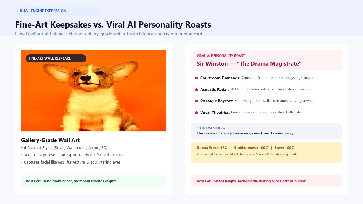 Fine-Art Wall Keepsakes vs Viral AI Personality Roasts