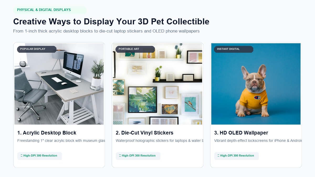 Creative ways to display and print your 3D pet collectible