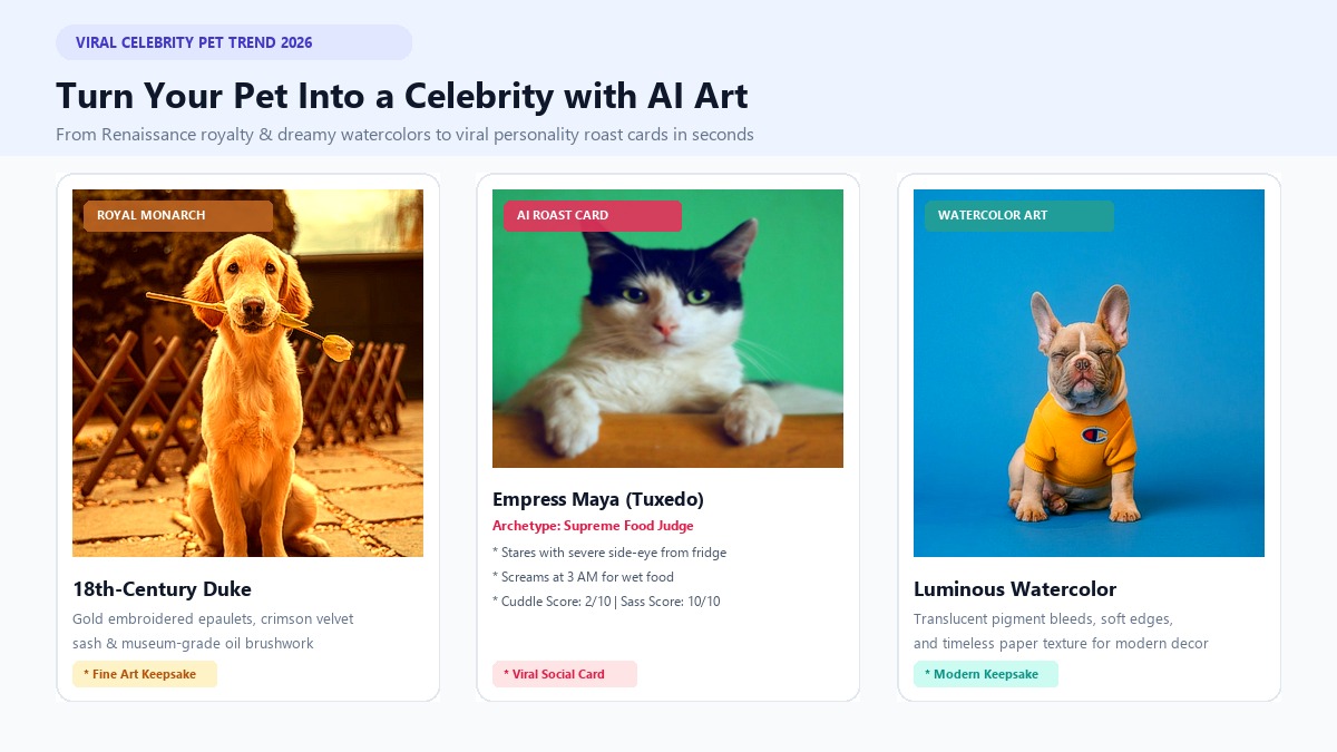 Turn Your Pet Into a Celebrity: The AI Pet Portrait Trend Taking Over Social Media