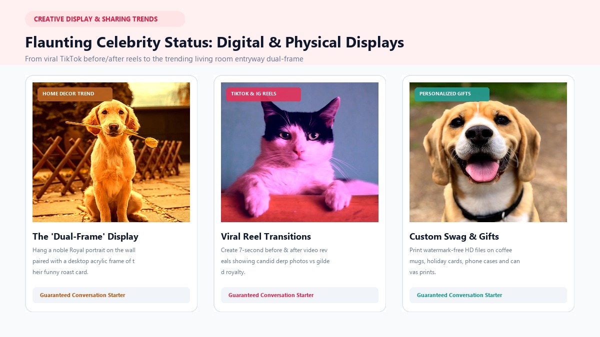 Creative Ways to Flaunt Your Pet's Celebrity Status: Dual-Frame Displays and Social Reels