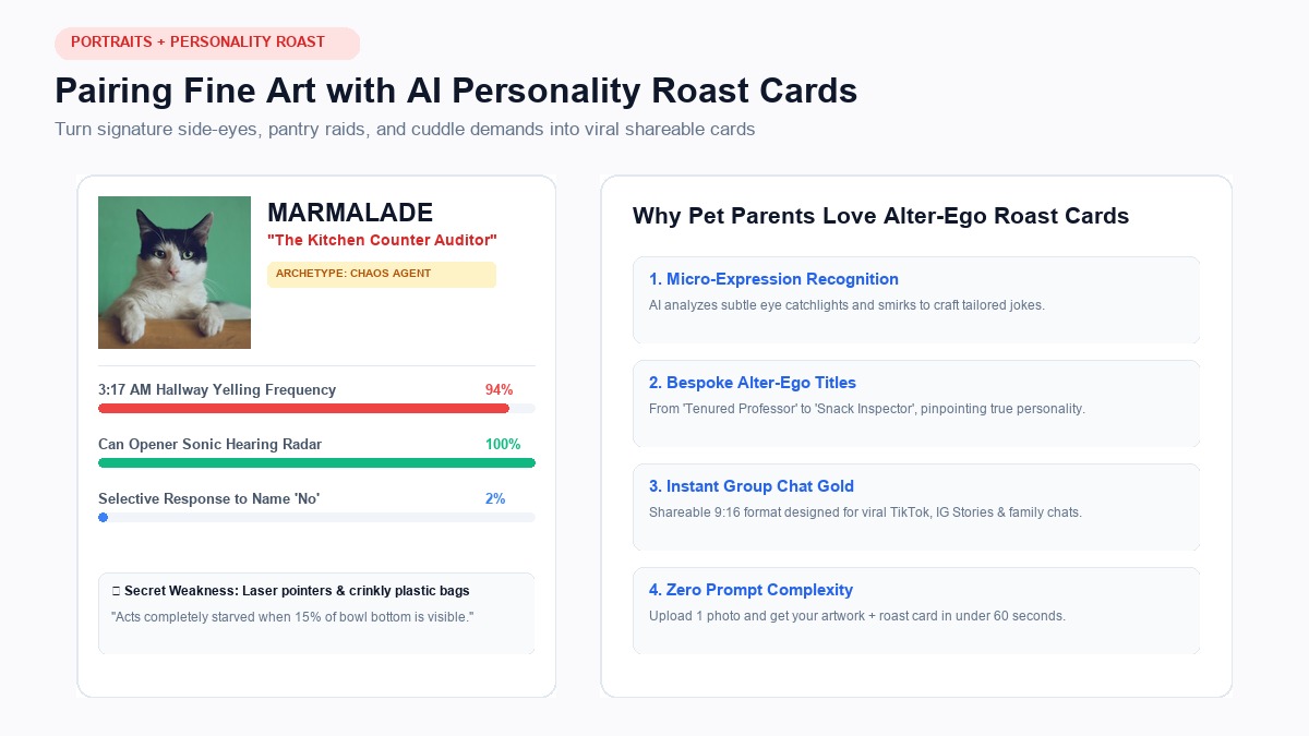 Pairing Pet Alter-Egos with AI Personality Roast Cards