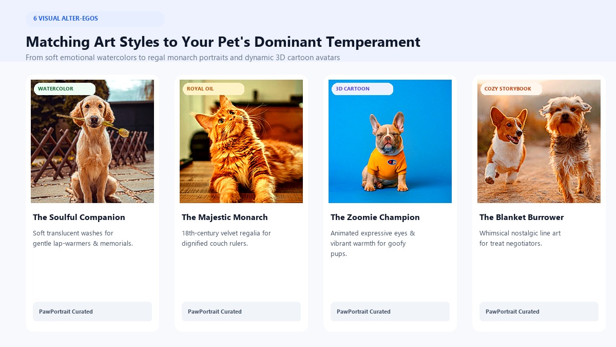 Matching Pet Portrait Art Styles to Pet Temperament and Character