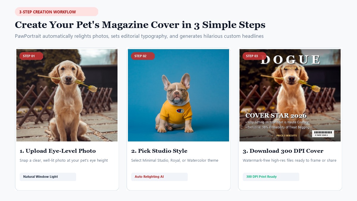 How to Create Your Pet's Luxury Magazine Cover in 3 Simple Steps
